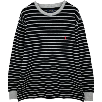 古着 ラルフローレン Ralph Lauren POLO RALPH LAUREN ボーダー柄 サーマルロンT ワッフル メンズXL相当/eaa684458