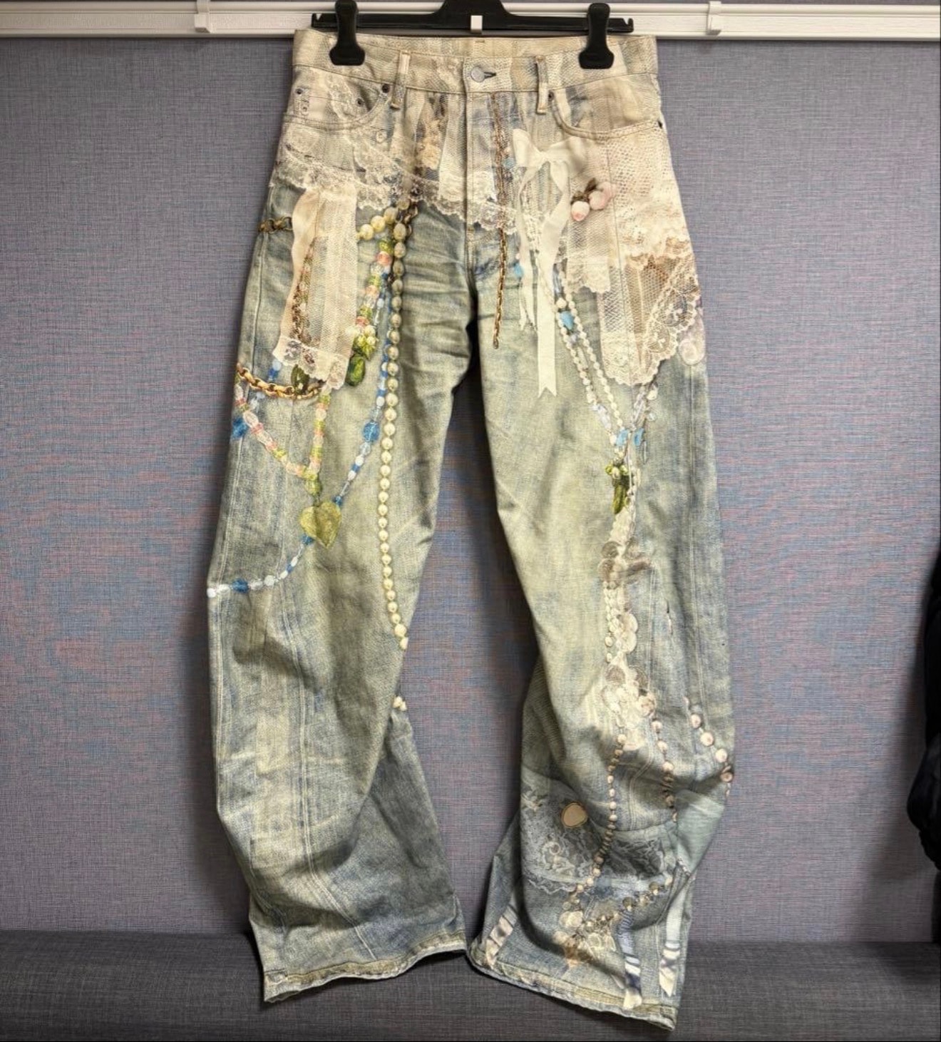Acne Studios Relaxed Fit Jeans - 2006 "White/Green"