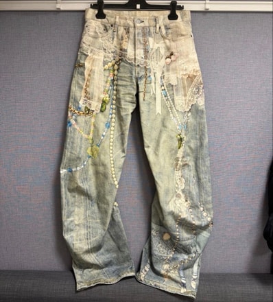 Acne Studios Relaxed Fit Jeans - 2006 "White/Green"