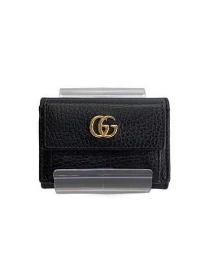 GUCCI Petit GG Marmont Leather Wallet "Black"