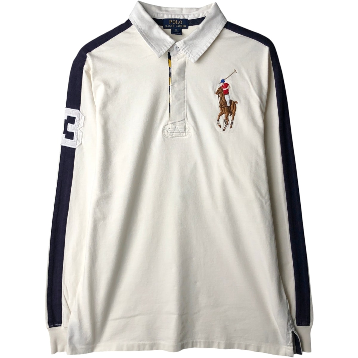 古着 ラルフローレン Ralph Lauren POLO RALPH LAUREN ビッグポニー 長袖 ラガーシャツ レディースM相当/eaa639350