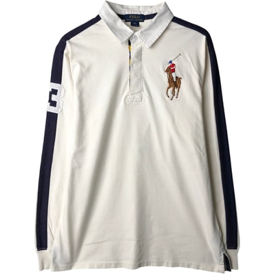 古着 ラルフローレン Ralph Lauren POLO RALPH LAUREN ビッグポニー 長袖 ラガーシャツ レディースM相当/eaa639350