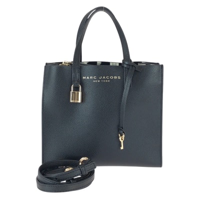 美品 MARC JACOBS マークジェイコブス グラインド ブラック 黒 ゴールド金具 レザー ショルダーバッグ トートバッグ 2way 603907 【中古】