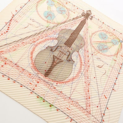 エルメス HERMES カレプリセ La Musique des Spheres スカーフ 衣料品 シルク シルク レディース アイボリー系 / マルチカラー 【中古】