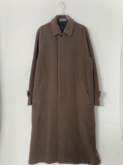 AURALEE Super Fine Wool Mosser Soutien Collar Coat "Top Brown"
