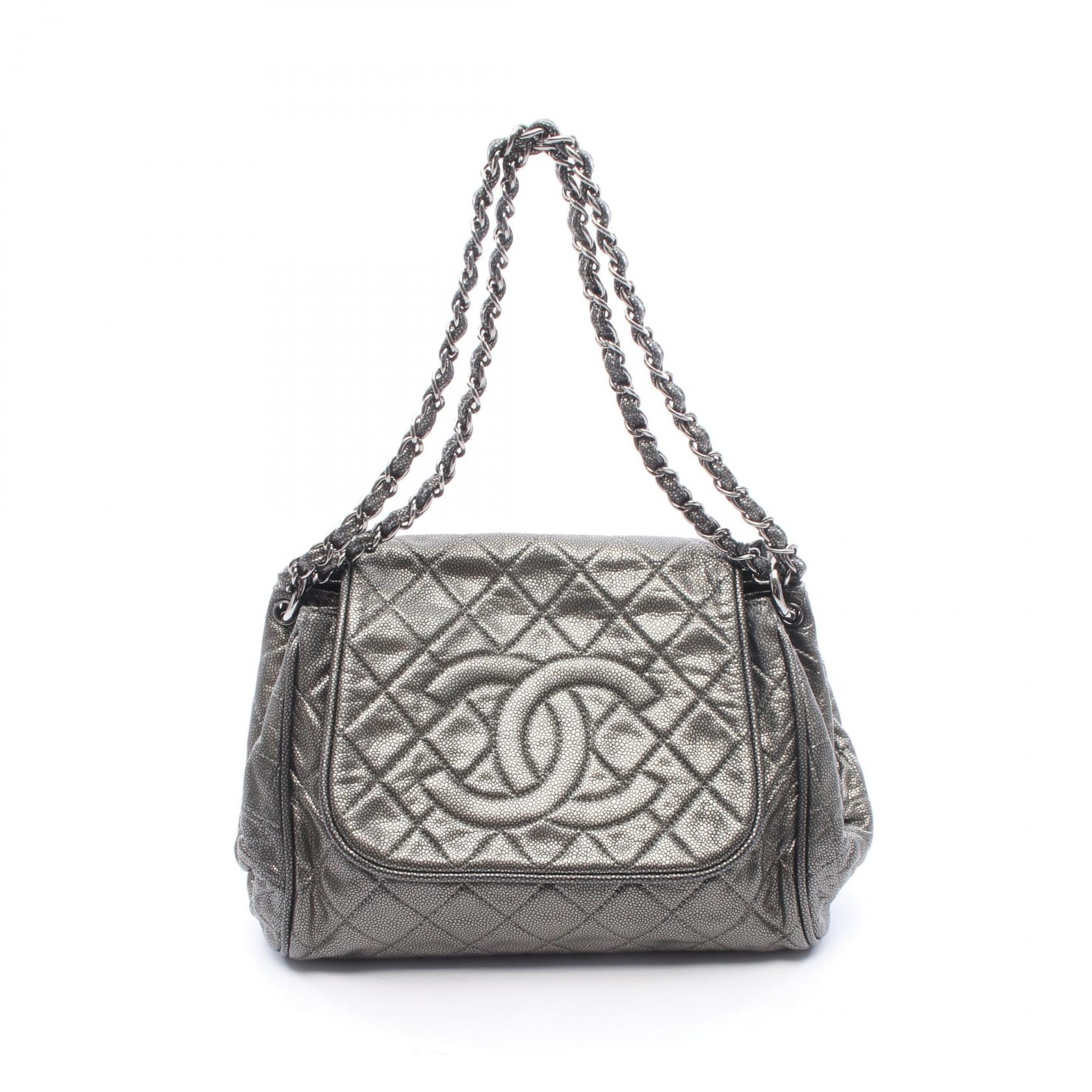 シャネル CHANEL マトラッセ ココマーク ショルダーバッグ バッグ キャビアスキン(グレインドカーフ) レディース シルバー系 【中古】