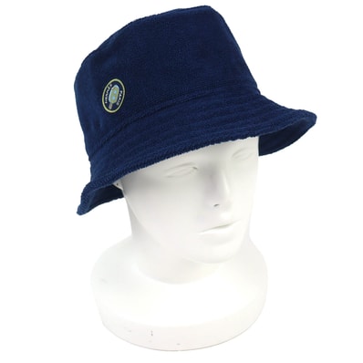 極美品 エルメス ハーパー パイル地 ロゴワッペン バケットハット 紺色 57