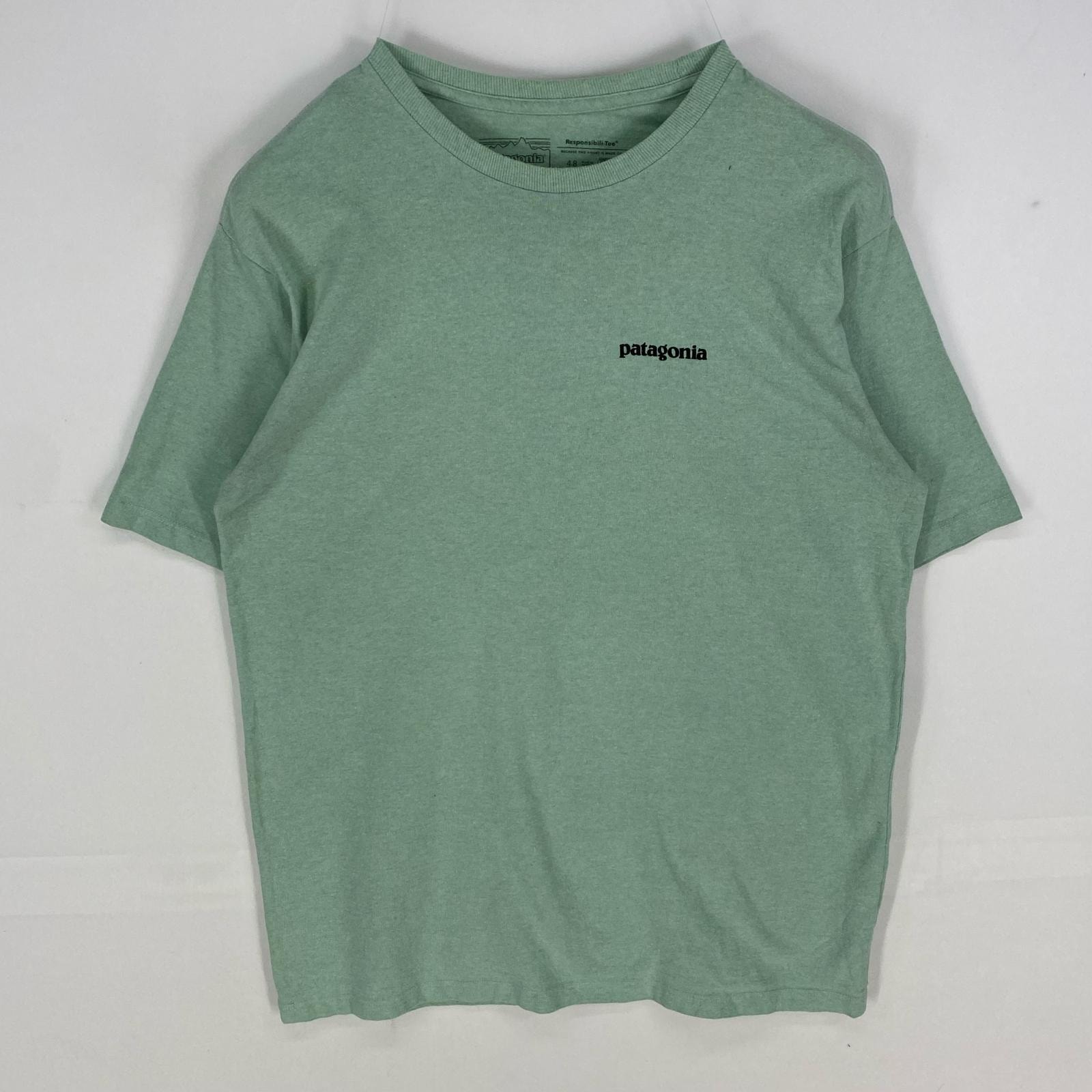 古着 パタゴニア patagonia 半袖Tシャツ アウトドア ロゴプリント クルーネック S グリーン系 プリント メンズ