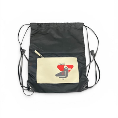 PRADA 希少 美品 プラダ TESSUTO SAFFI テスートナイロン サフィアーノレザー ナップザック リュック 2VZ030 ICチップ搭載 カモメ ブラック トライアングルロゴ 三角プレート ロゴプレート ABランク 鑑定済 中古