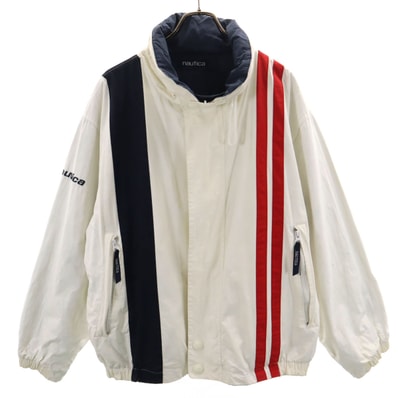 NAUTICA ノーティカ 90s オールド ジップジャケット L ホワイト系 リバーシブル
