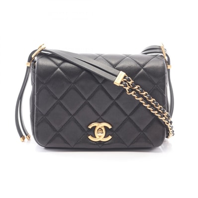 シャネル CHANEL マトラッセ ショルダーバッグ バッグ レザー レディース ブラック系 【中古】