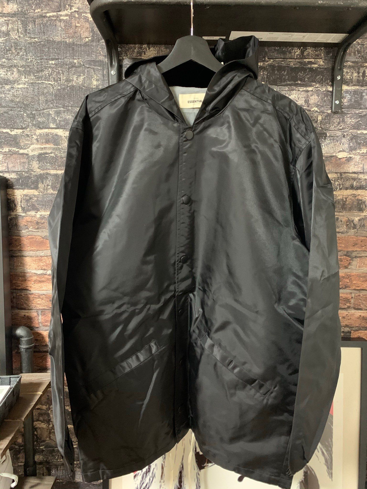 FEAR OF GOD Essentials Graphic Hooded Coach Jacket "Yellow"