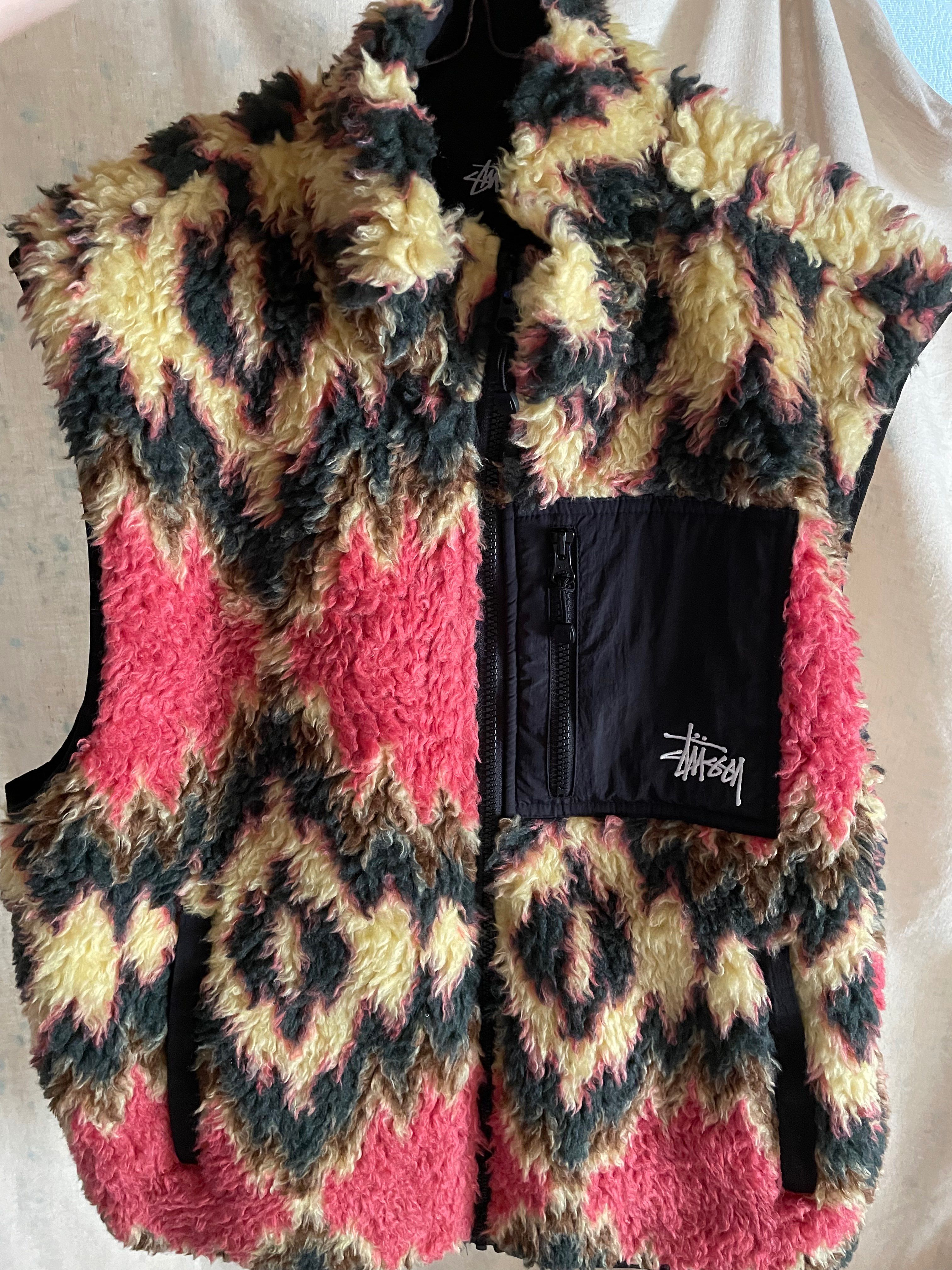 Stussy STRIPED SHERPA VEST "Grape"