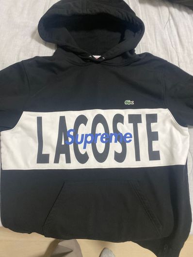 Supreme / Lacoste Logo Panel Hooded Sweatshirt "Black"