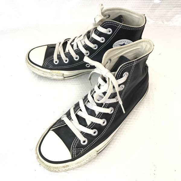 コンバース/CONVERSE ALLSTAR★レザーハイカットスニーカー/ショートブーツ【4/23.0/黒/BLACK】sneakers/Shoes/trainers◆Q-305
