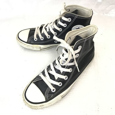 コンバース/CONVERSE ALLSTAR★レザーハイカットスニーカー/ショートブーツ【4/23.0/黒/BLACK】sneakers/Shoes/trainers◆Q-305