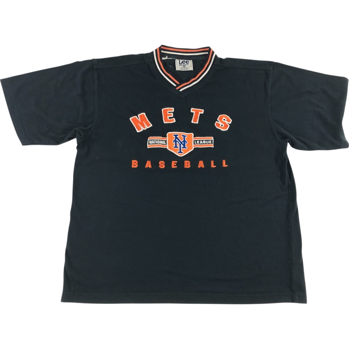 古着 リー Lee SPORT MLB NEW YORK METS ニューヨークメッツ Vネック スポーツTシャツ メンズL相当/eaa548161