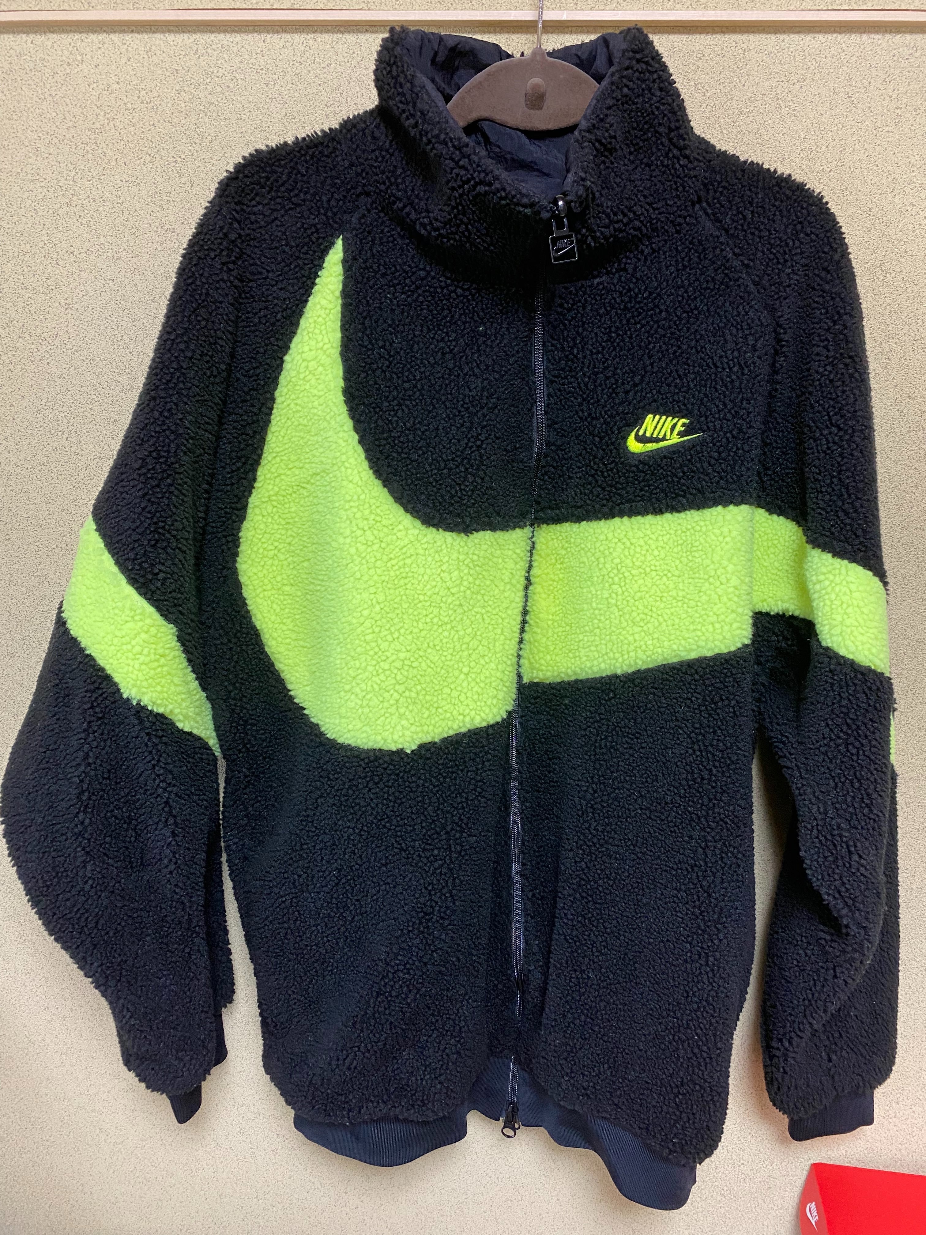 Nike Big Swoosh Reversible Boa Jacket"Black Neon"