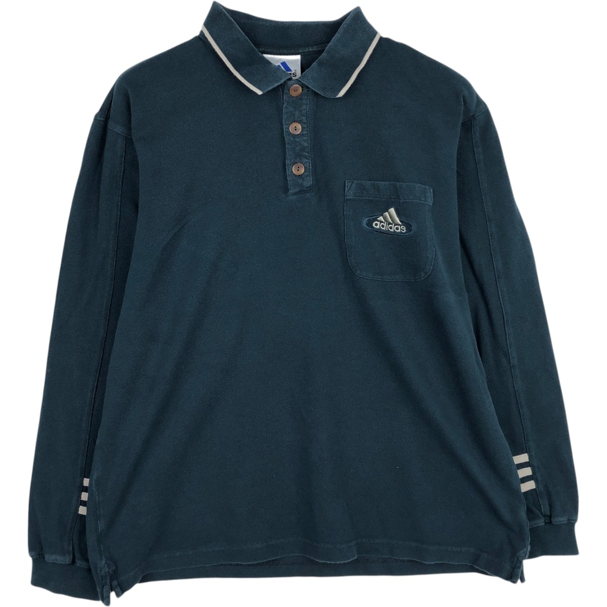 古着 90年代 アディダス adidas 長袖 ポロシャツ メンズM相当 ヴィンテージ/eaa631876