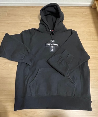 Supreme Cross Box Logo Hooded Sweatshirt "Black"