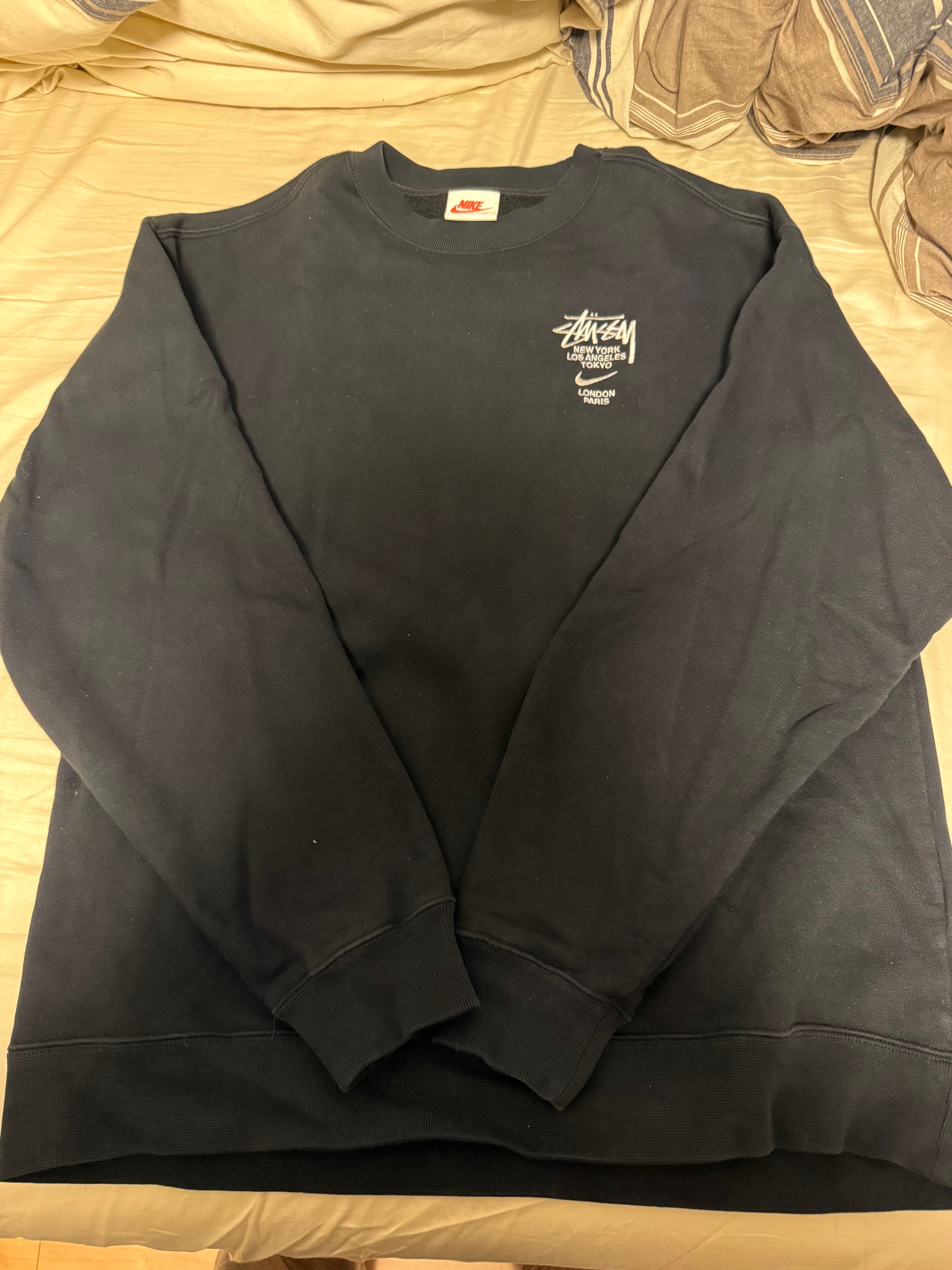 Nike x Stussy International Crewneck Sweatshirt (US Size) "Black" DC4198-010