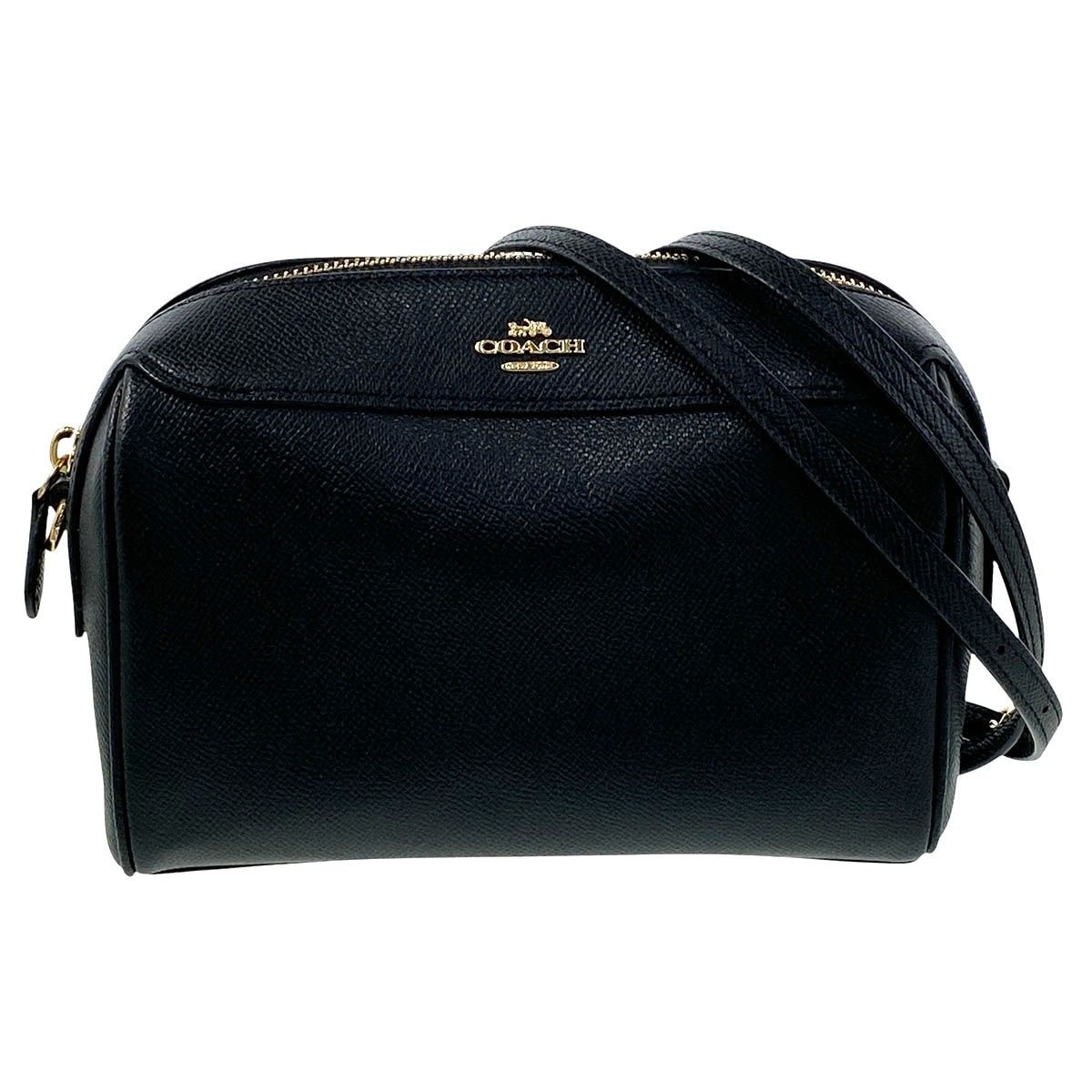 COACH コーチ ベネット クロスボディ ショルダーバッグ F76629 グレインレザー ブラック  レディース【中古】