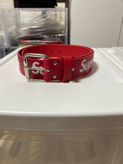 Supreme Repeat Leather Belt "Red" (22SS)