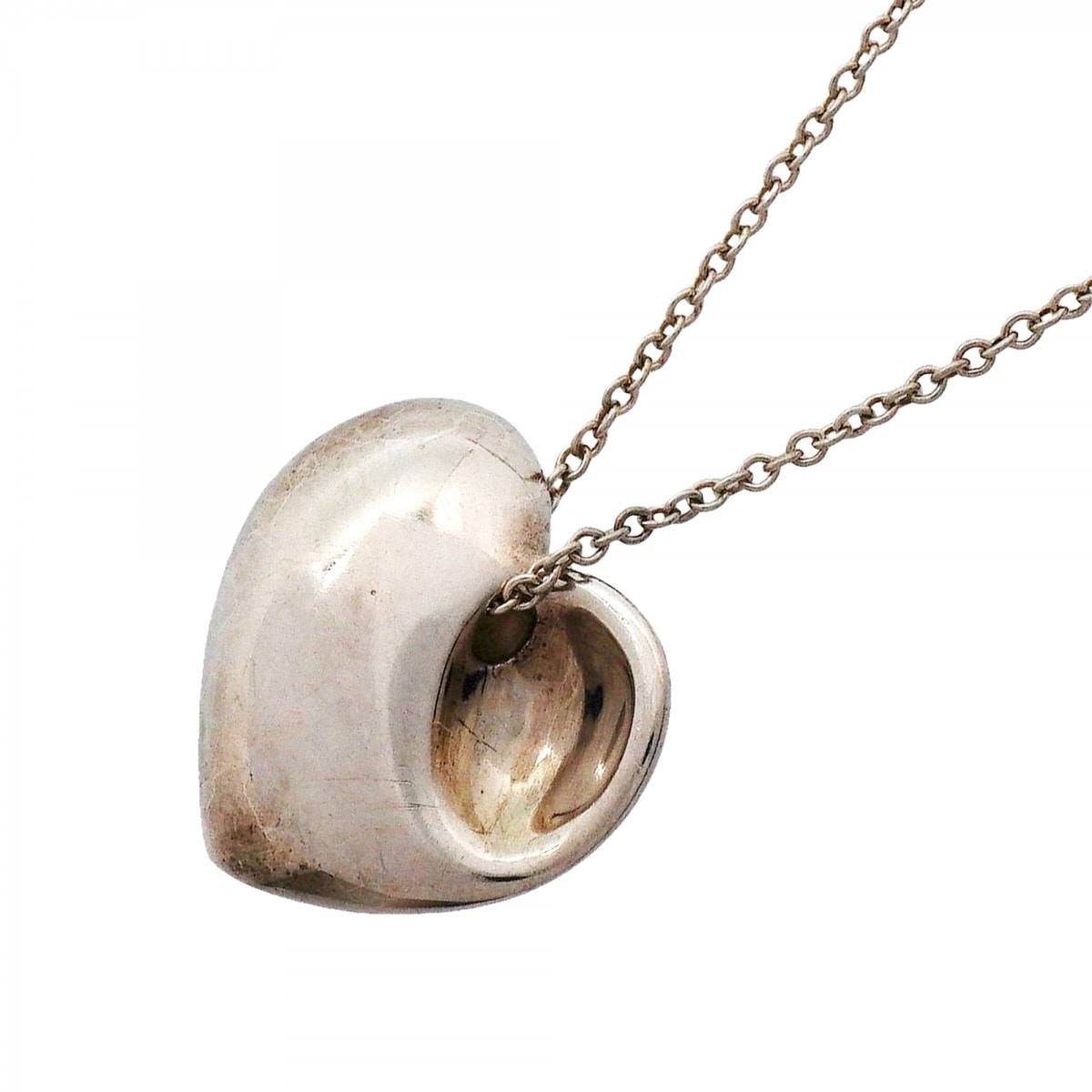 ★SALE【6jfb0464】ティファニー ネックレス フォールドハート シルバー925【中古】レディース