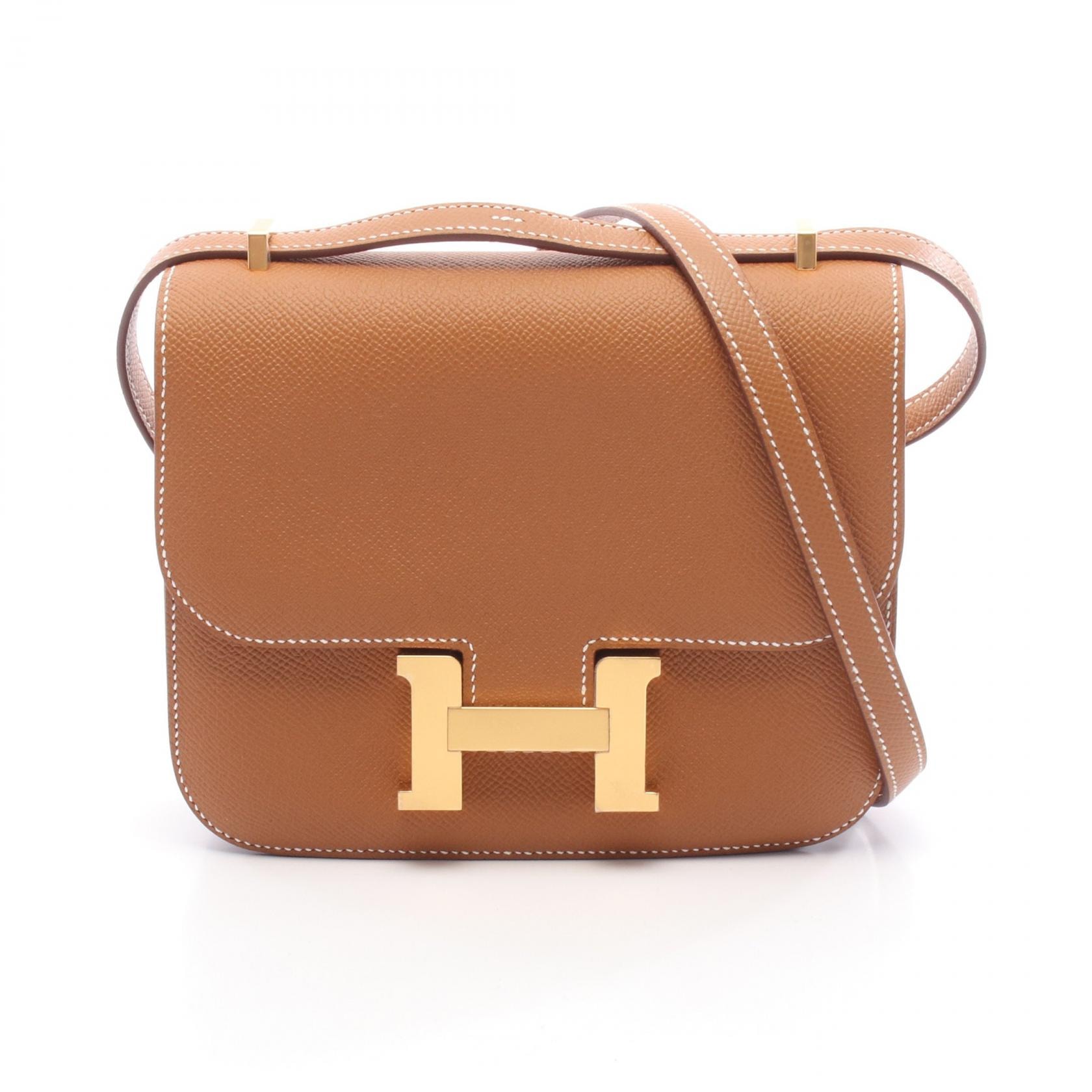 エルメス HERMES コンスタンス3 ミニ ミロワール ショルダーバッグ バッグ レザー ヴォーエプソン ヴォーエプソン ゴールド U刻印(2022年製造) レディース ブラウン系 【中古】