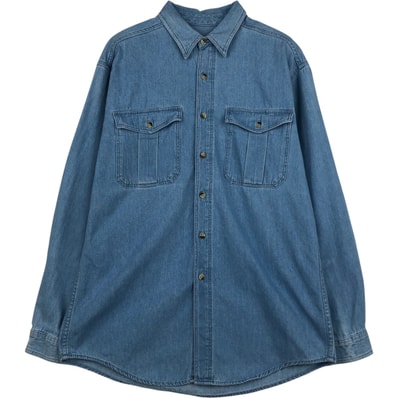 古着 ~90年代 エルエルビーン L.L.Bean 長袖 デニムシャツ メンズM相当 ヴィンテージ/eaa646669
