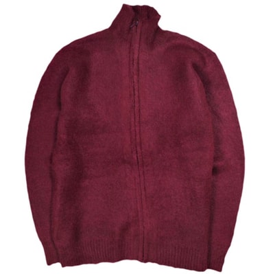 Needles ニードルス 23AW 日本製 ZIPPED MOHAIR CARDIGAN - SOLID ジップモヘアカーディガン NS283 L Bordeaux モヘヤ ニット トップス g24838