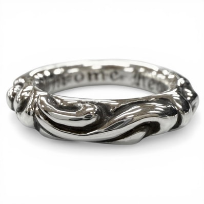 極美品 クロムハーツ リング スクロールバンド シルバー メンズ JP12号