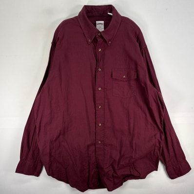 古着 ブルックスブラザーズ Brooks Brothers 長袖シャツ 胸ポケ 346 REGULAR FIT L レッド系 無地 メンズ