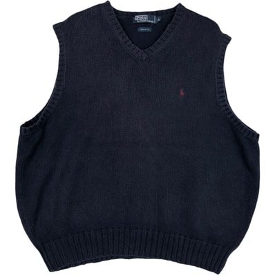 古着 ラルフローレン Ralph Lauren POLO by Ralph Lauren Vネック コットンニットベスト メンズXL相当/rab181096