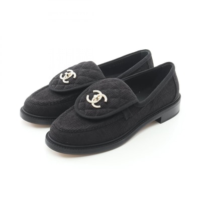 シャネル CHANEL ココマーク ローファー 靴 ファブリック レディース ブラック系 G40027 【中古】