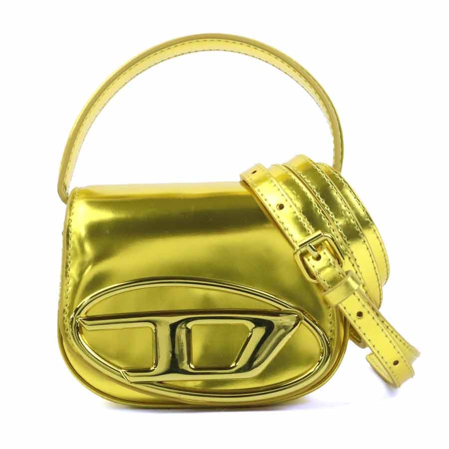 ディーゼル DIESEL ショルダーバッグ ミニハンドバッグ レザー ゴールド レディース【中古】 56935a