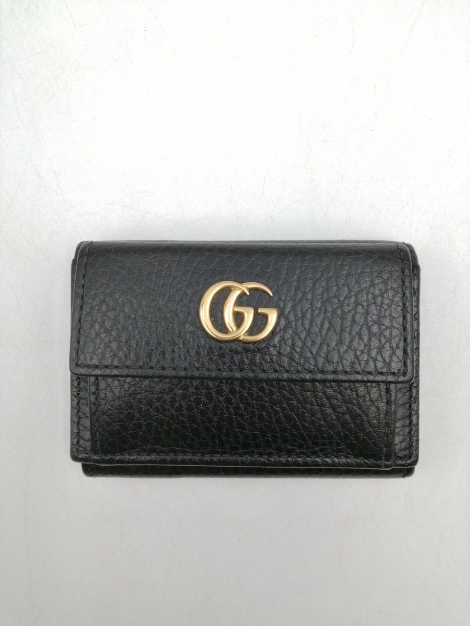 GUCCI Petit GG Marmont Leather Wallet "Black"