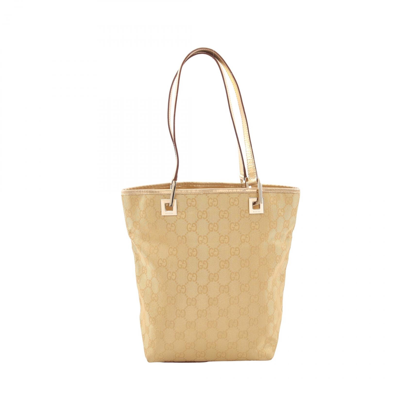 グッチ GUCCI GGキャンバス トートバッグ バッグ キャンバス レザー レディース ゴールド系 002・1099 【中古】