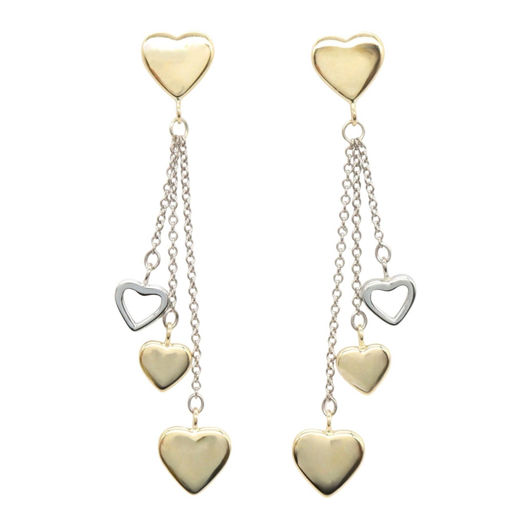 ティファニー TIFFANY&CO マルチハートドロップ ピアス ピアス ジュエリー K18(イエローゴールド) K18WG(ホワイトゴールド) レディース ゴールド系 / シルバー系 【中古】