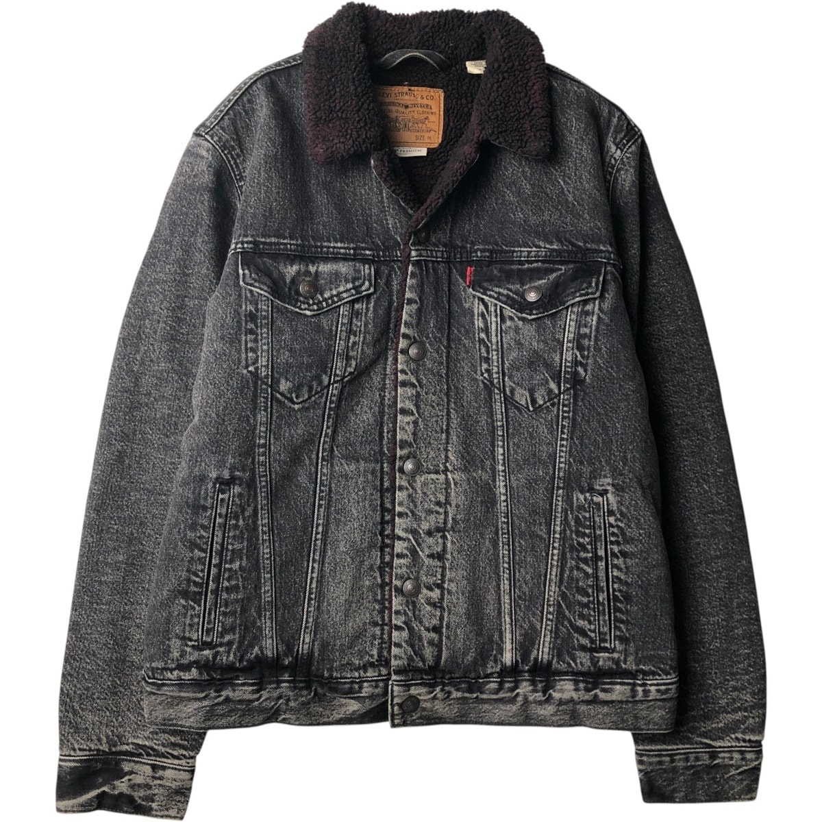 古着 リーバイス Levi's LEVI'S PREMIUM JUSTIN TIMBERLAKE ジャスティンティンバーレイク FRESH LEAVES 中綿入り ブラックデニムボアジャケット メンズM相当/eaa645710