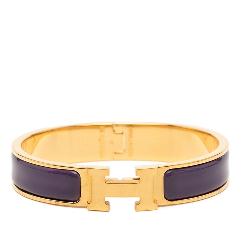 エルメス クリックH PM ブレスレット ゴールド パープル メッキ エナメル レディース HERMES 【中古】