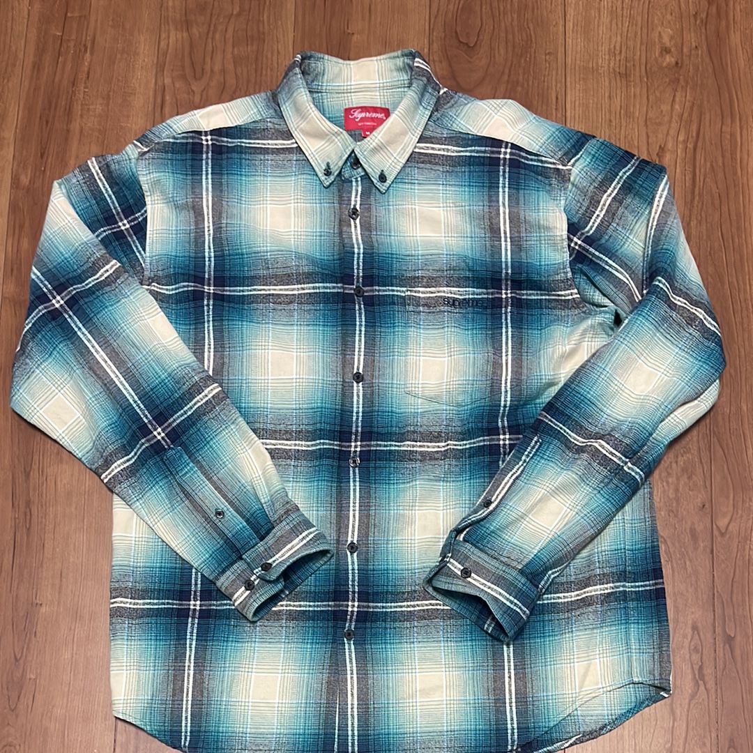 Supreme Shadow Plaid Flannel Shirt "Blue"