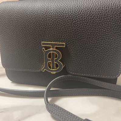 BURBERRY Small Leather TB Bag "Black"