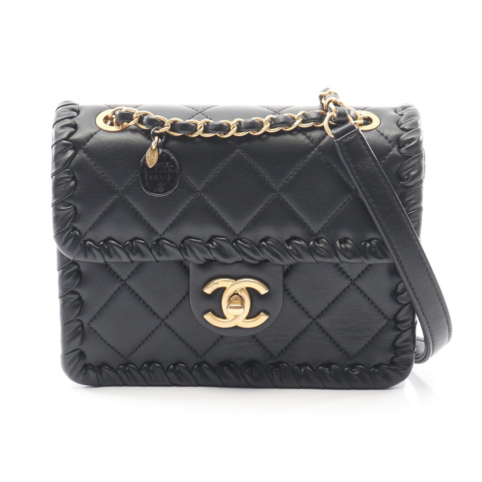 シャネル CHANEL マトラッセ ショルダーバッグ バッグ ラムスキン(羊革) レディース ブラック系 AS2496 【中古】