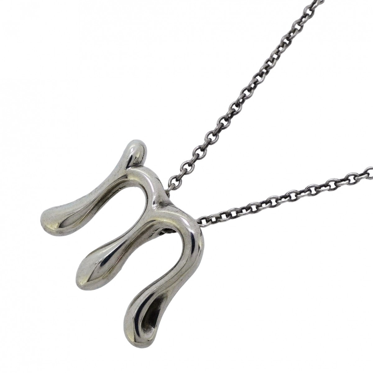 【6jdb0849-k】ティファニー ネックレス イニシャルM シルバー925【中古】レディース