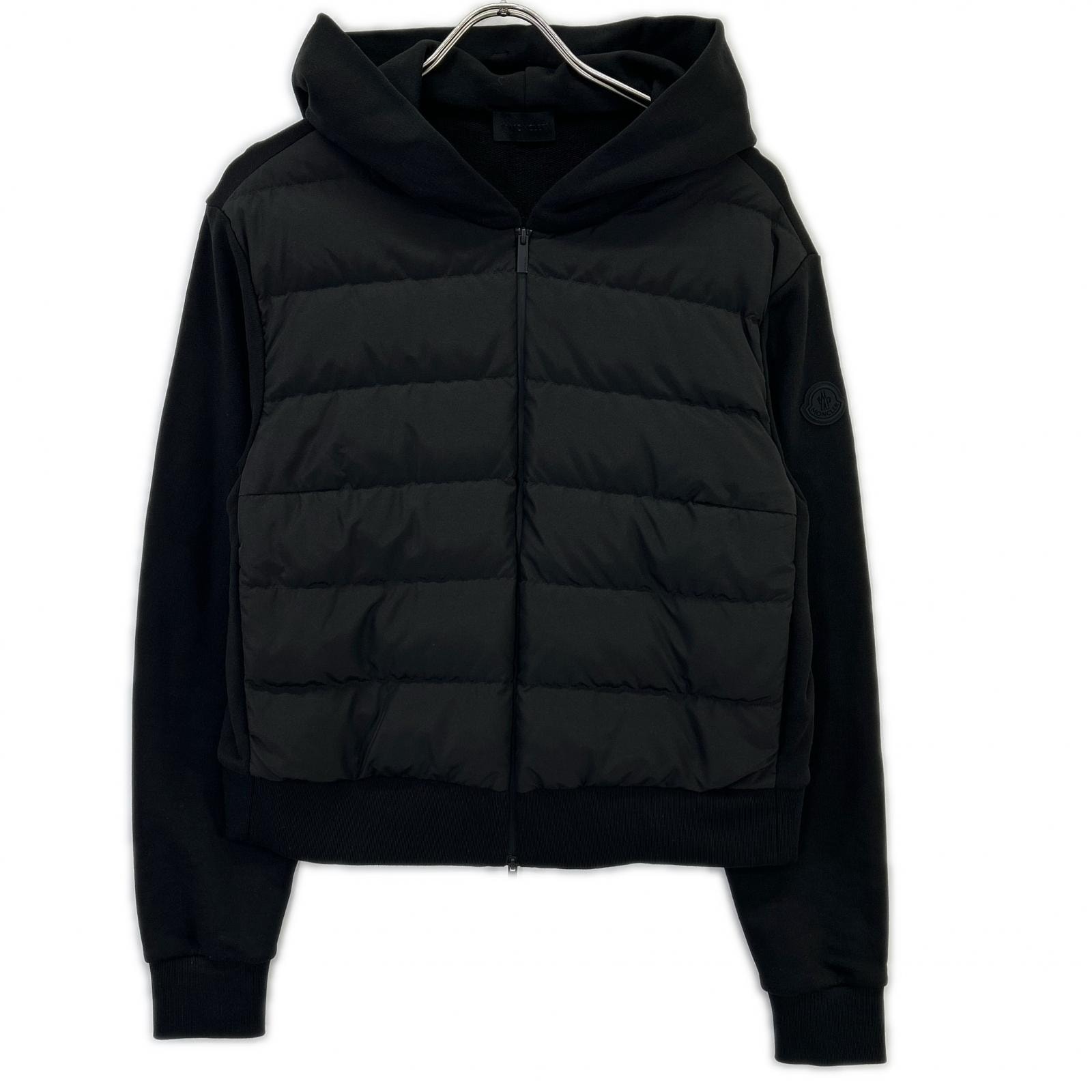 モンクレール 25年 ブラック MAGLIA APERTA CON ZIP パーカー M