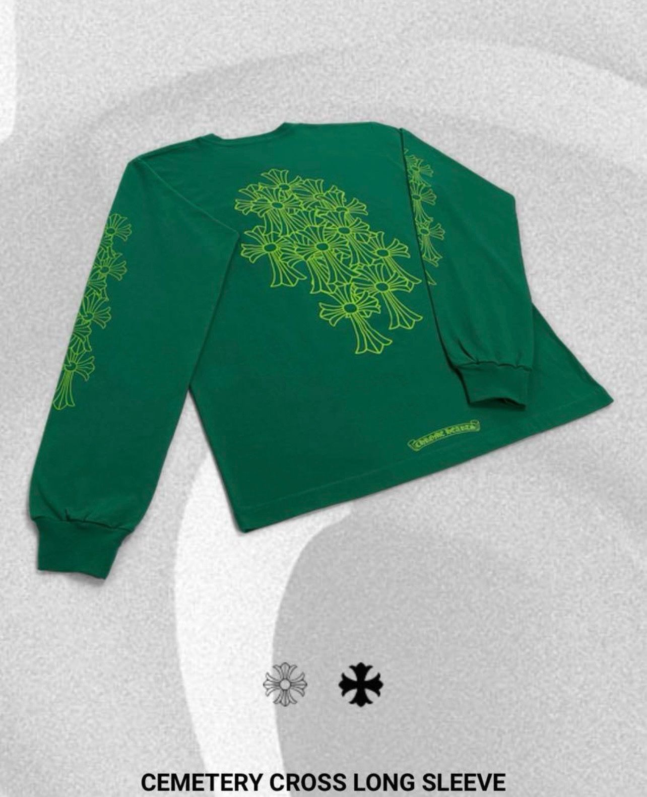 クロムハーツ CEMETRY CROSS LONG SLEEVE GREEN ロング Tシャツ グリーン