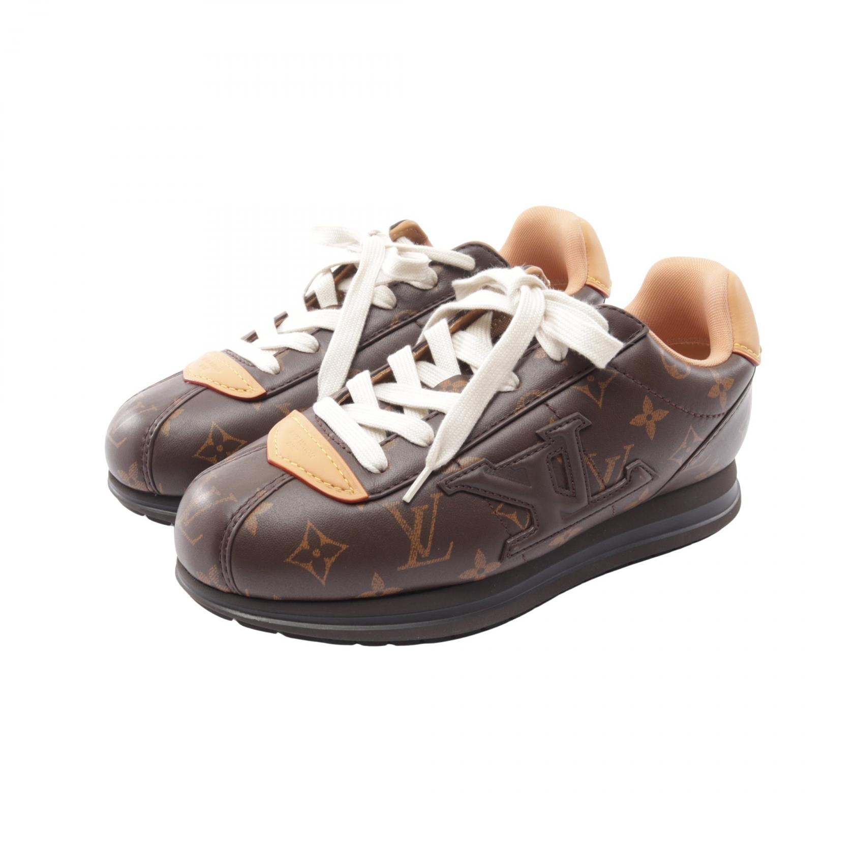 ルイ・ヴィトン LOUIS VUITTON LVバターソフト モノグラム スニーカー 靴 レザー メンズ ブラウン系 1AIKV7 【中古】