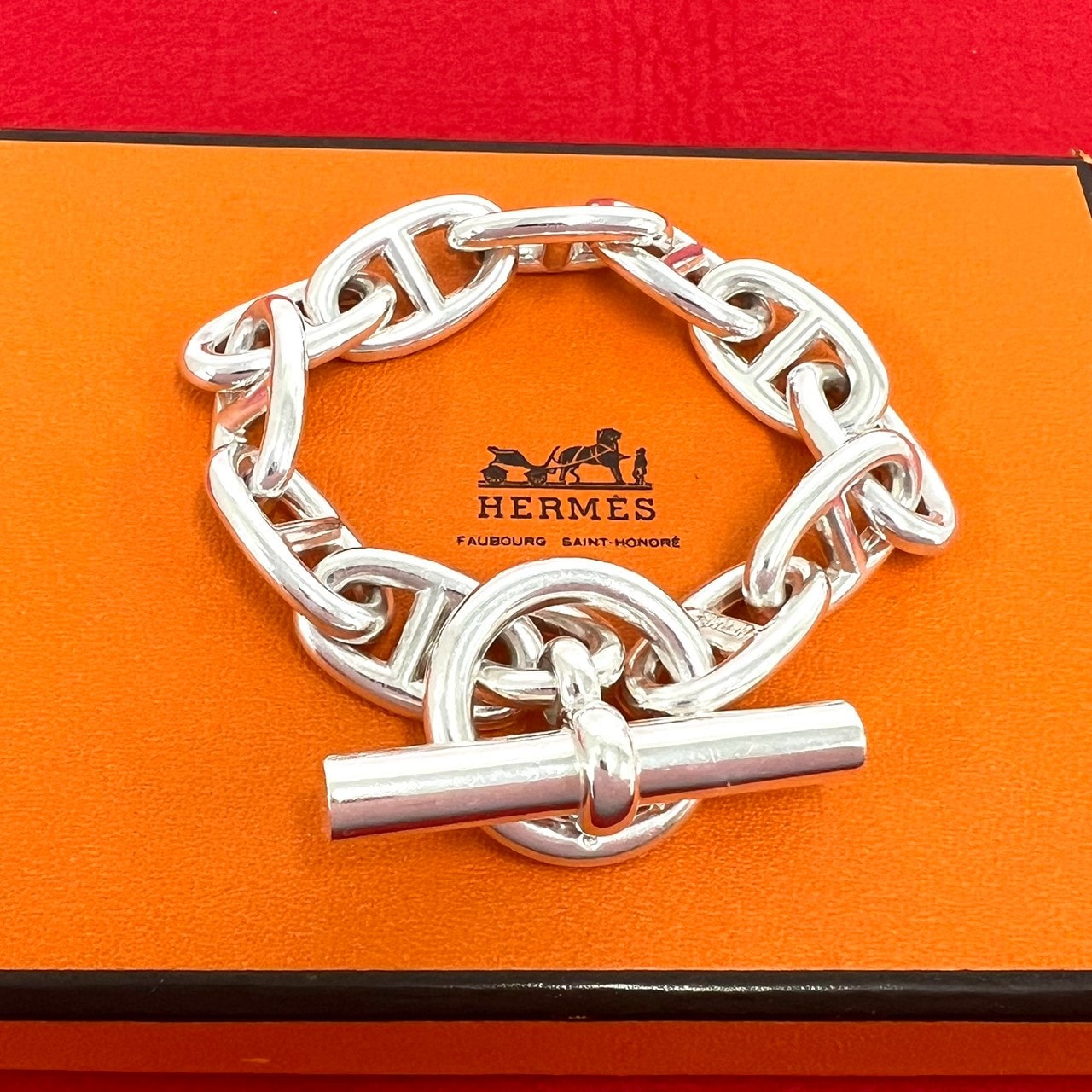 HERMES エルメス シェーヌダンクル TGM 11コマ マルジェラ期 シルバー925 ブレスレット
 33177