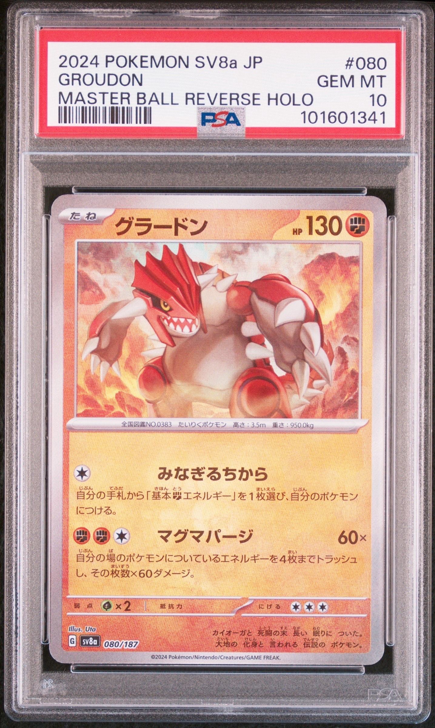 グラードン :マスターボールミラー [SV8a 080/187](ハイクラスパック「テラスタルフェスex」)